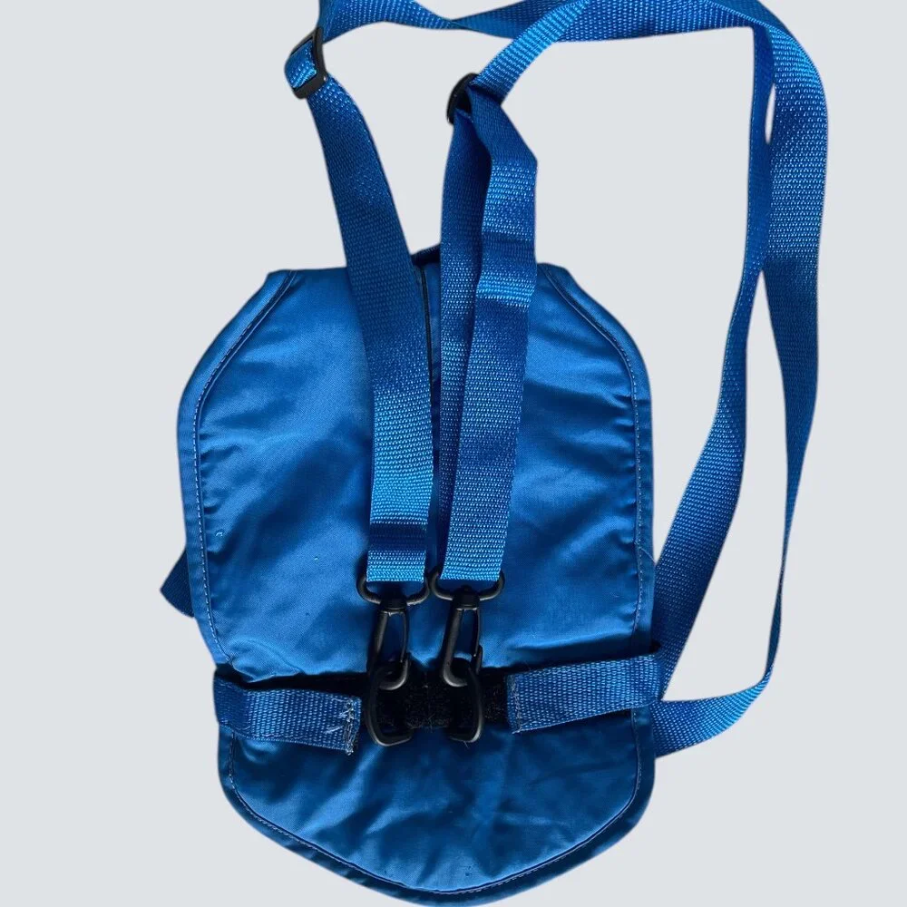 Pet Carrier Backpack Blue Front Carry Small Dog Cat Hands Free EUC Travel